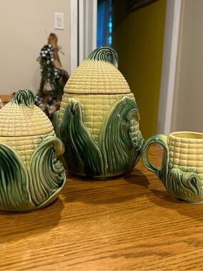 Ceramic Corn Canister Trio in Yellow and Green - Stanfordware